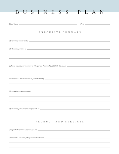 Free Business Plan Template - Customize with PicMonkey