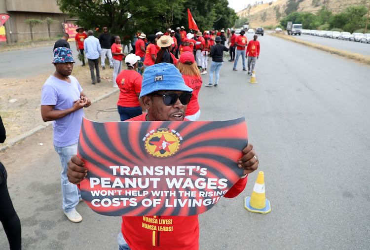 Transnet workers strike in City Deep, Johannesburg, in this file photo: Picture: ANTONIO MUCHAVE