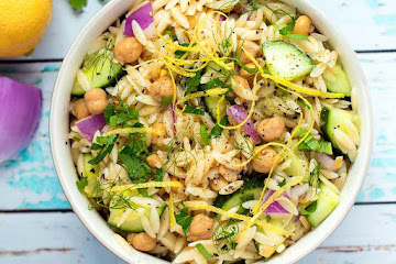 Vegan Chickpea and Orzo Salad
