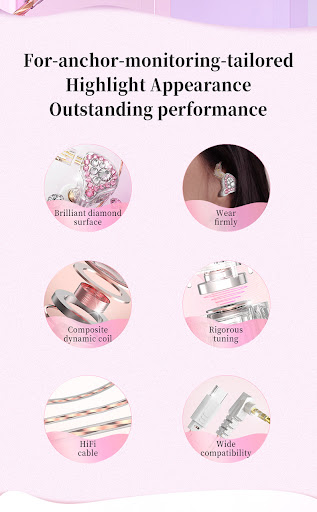 Title 1, Girls Diamond Embedded HiFi Ear Loop 3.5mm Ear...