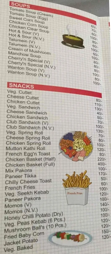 Cherry N Snacks menu 