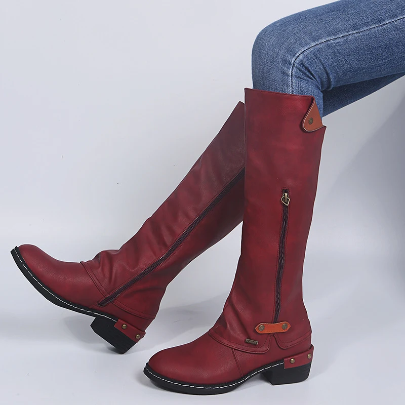 Bottines femme à fermeture éclair plate, style européen et américain, confort et élégance au quotidien, idéales pour un look tendance et facile.