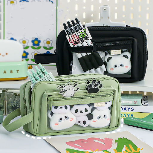 Title 1, Large Capacity Cartoon Transparent Pencil Case
