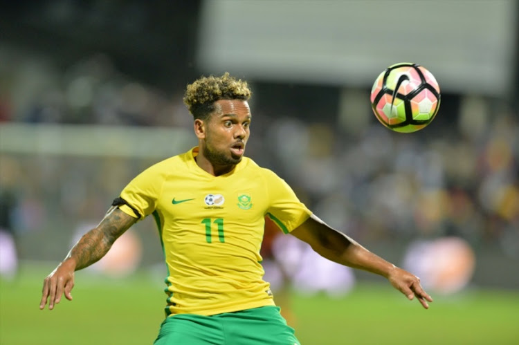 Kermit Erasmus during the International friendly match between South Africa and Angola at Buffalo City Stadium on March 28, 2017 in East London.