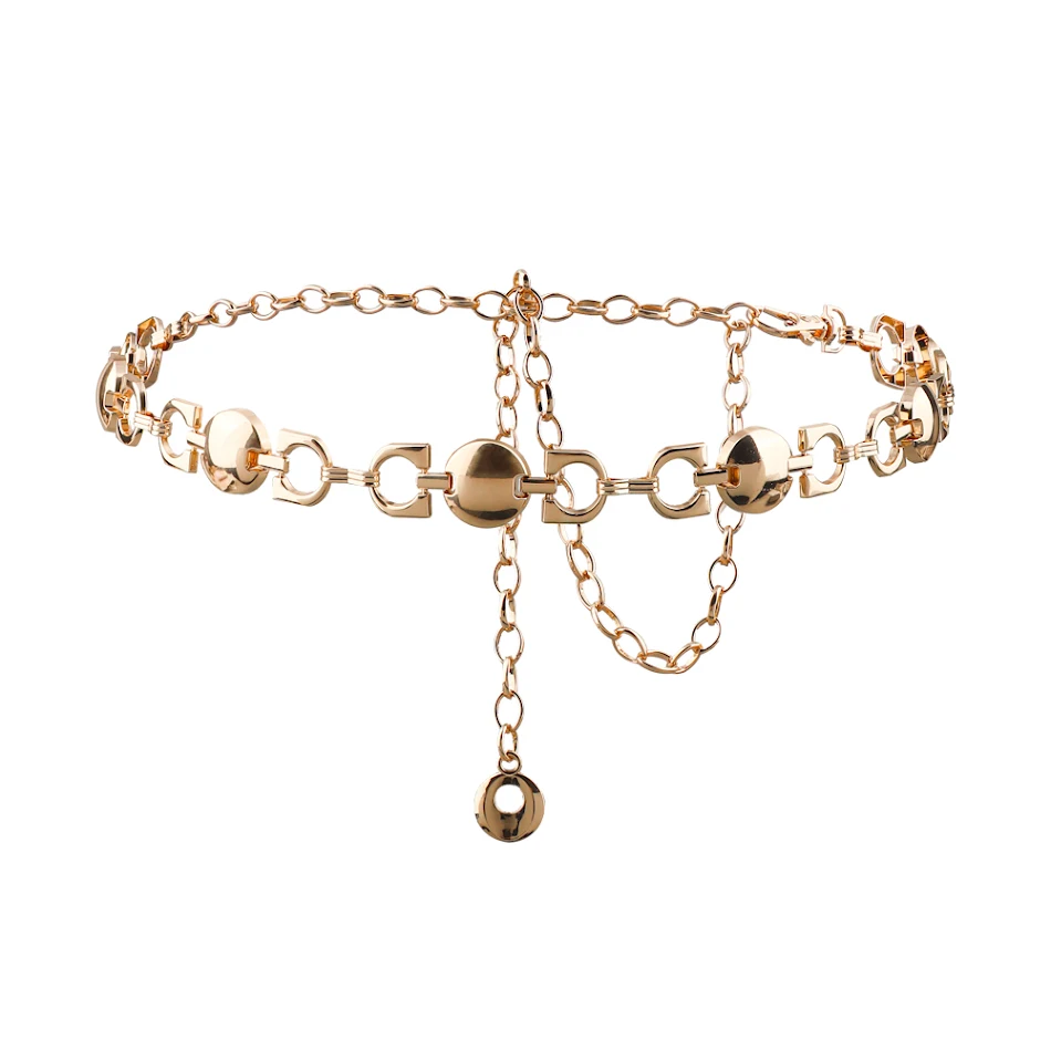Creatieve overdreven tailleketting goud zilver hiphop punk metalen dames geometrisch persoonlijkheid retro. Maak je outfit af!