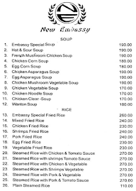 Embassy Cafe menu 1