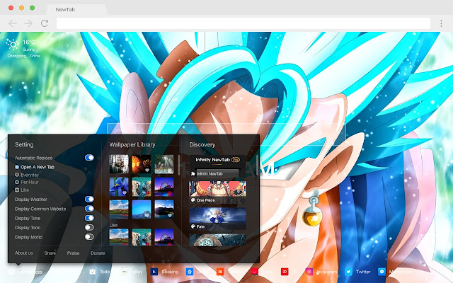 Dragon Ball Popular HD Anime New Tabs Theme