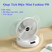 Quạt Tích Điện Mini Fashion 9W, Quạt Có Chức Năng Xoay Tự Động. Quạt Mini Tích Điện Gấp Gọn Để Bàn Có Treo Tường Cao Cấp