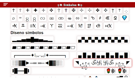 Simbolos ~ Lista de todos los simbolos💖