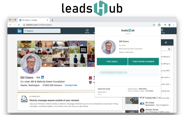 Leadshub : Reach your prospects in one click Preview image 1