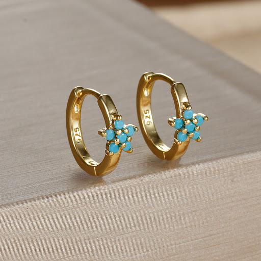 Title 1, Silver Needle Geometric Stars Rhinestone Earrin...