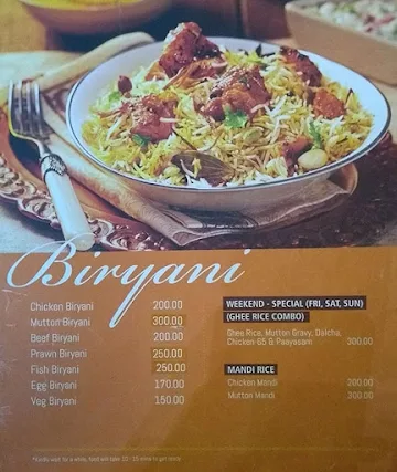 Sukkubhai Biryani menu 