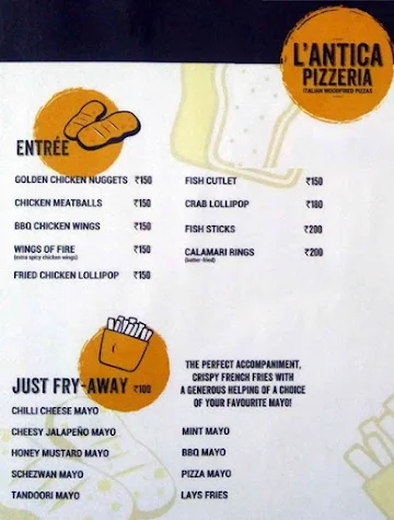 L'Antica Pizzeria menu 
