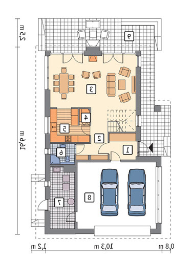 Jasna przestrzeń - wariant II - M210b - Rzut parteru