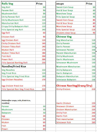 Fills Rolls & More menu 1