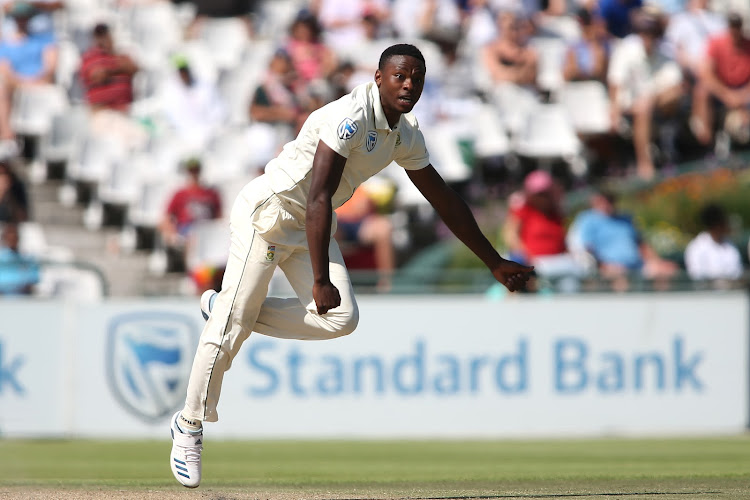 Kagiso Rabada of South Africa sends down a delivery during day 3 of the 2nd Castle Lager Test match between South Africa and Pakistan at PPC Newlands on January 05, 2019 in Cape Town, South Africa.