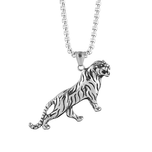Title 4, Domineering Tiger Pendant Titanium Steel Mens ...