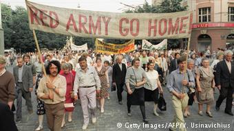 Акция в Вильнюсе в поддержку независимости Литвы в 1991 году