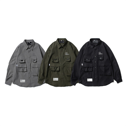 Title 5, Mens Multi-Pocket Long Sleeve Loose College St...