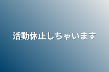 活動休止しちゃいます