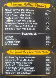 Jay Ganesh Juice Bar & Ice Cream Parlour menu 1