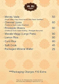 Mr Idli menu 1