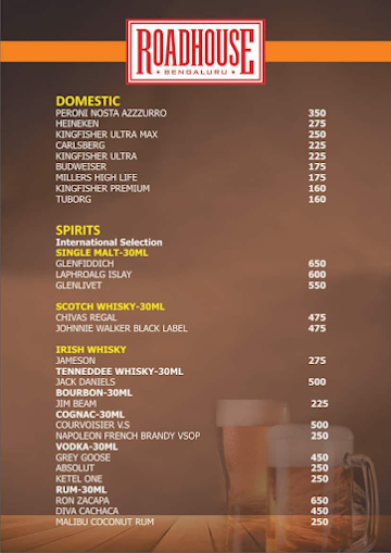 Roadhouse menu 