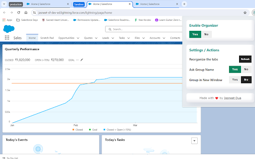 Salesforce Tab Organizer