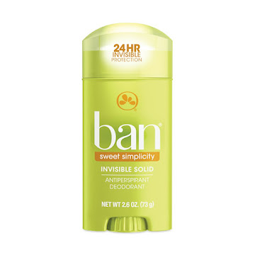 Desodorante Barra Ban Invisible Solid Sweet Simplicity x 73 gr  