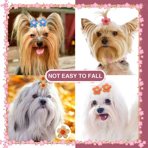 10/20PCS Autumn and Winter Daisy Dog Hair Bows Sunflower Bows Rubber Bands for Small Dogs Colorful Grooming Hair Accesso