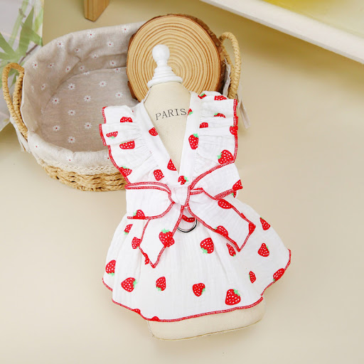 Title 7, Dog Clothes Floral Princess Dress Spring and Su...