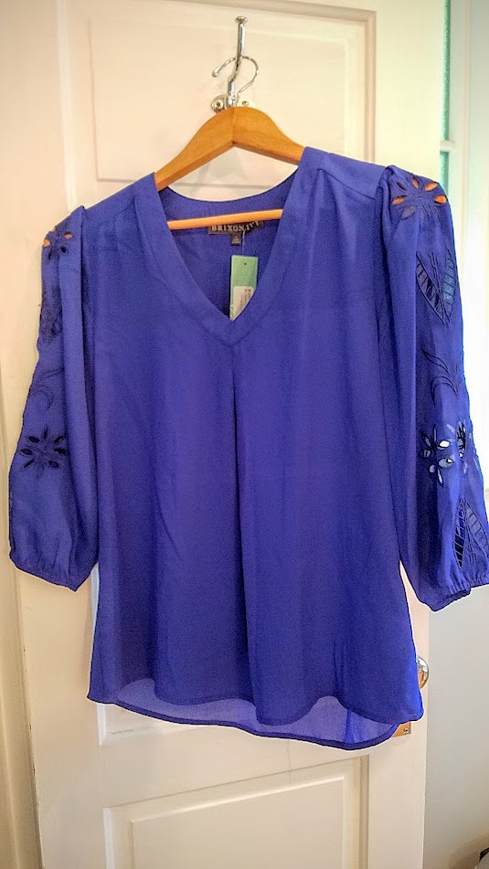 September Stitch Fix Box, Brixon Ivy Elmar Embroidered Cutout Blouse