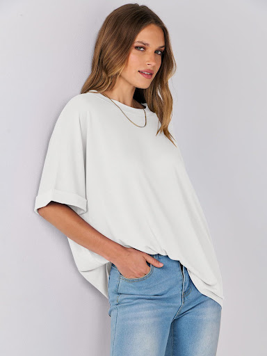 Title 4, Womens Pullover Top Loose Short Sleeve