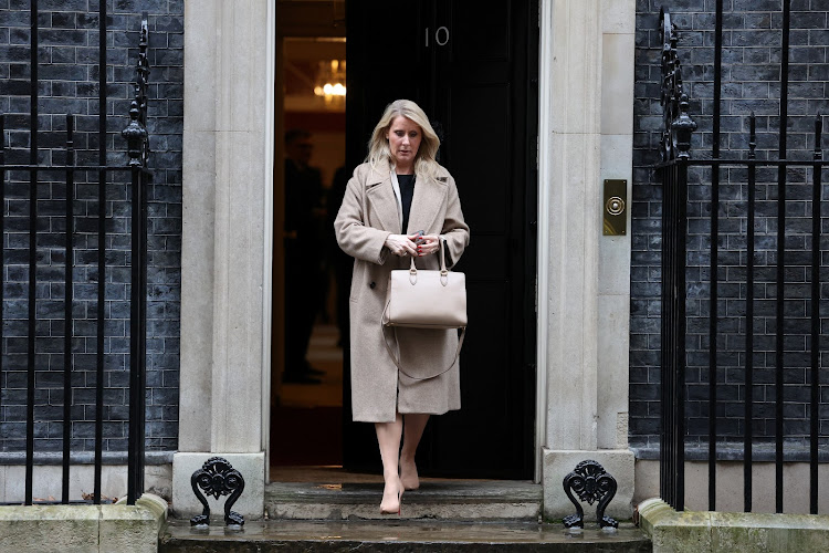 Nationwide Building Society CEO Debbie Crosbie leaves after a Business Council meeting with Britain’s Prime Minister Rishi Sunak at Downing Street in London, Britain, on February 14, 2024. Picture: REUTERS/HANNAH MCKAY