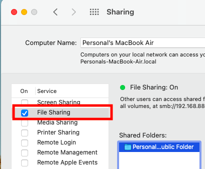 How to set a shared folder on Mac?