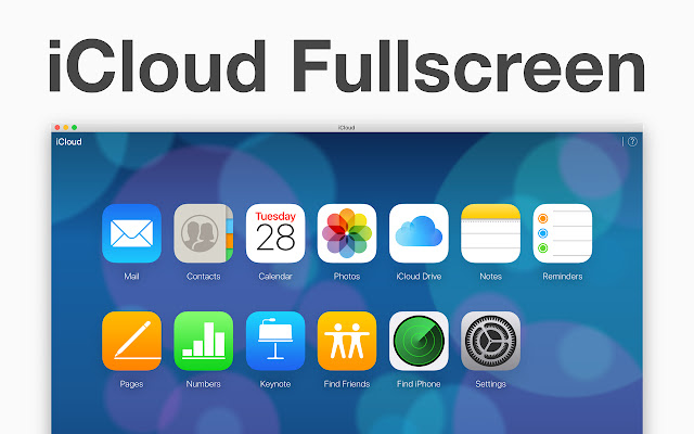 iCloud op volledig scherm