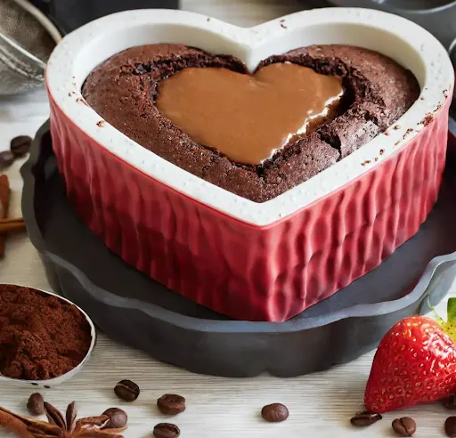 Coffee Mocha Brownie Heart Cake [300 Grams]