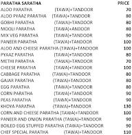 Paratha Sharatha menu 1