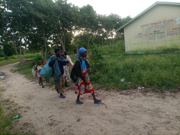 Villagers fleeing to the Juhudi Primary School Internally Displaced Persons (IDP) camp in Lamu West. About 200 families still put up camp at the institution since June for fear of attacks by Al-Shabaab.