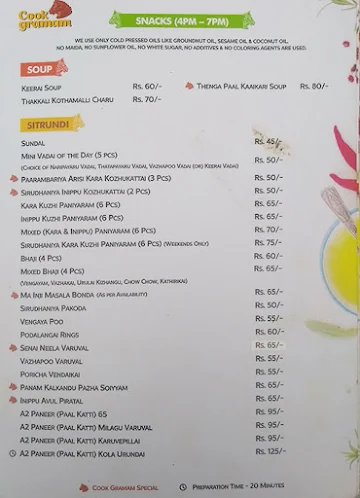 Cook Graamam menu 