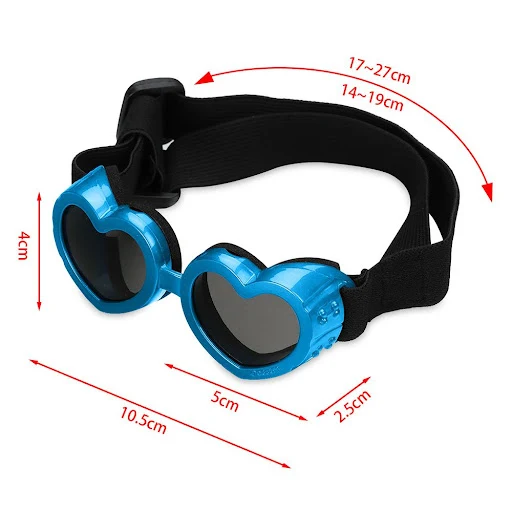 Small Dog Sunglasses UV Protection Goggles Waterproof Cat Sunglasses with Adjustable Strap Dog Windproof Anti-Fog Glasse