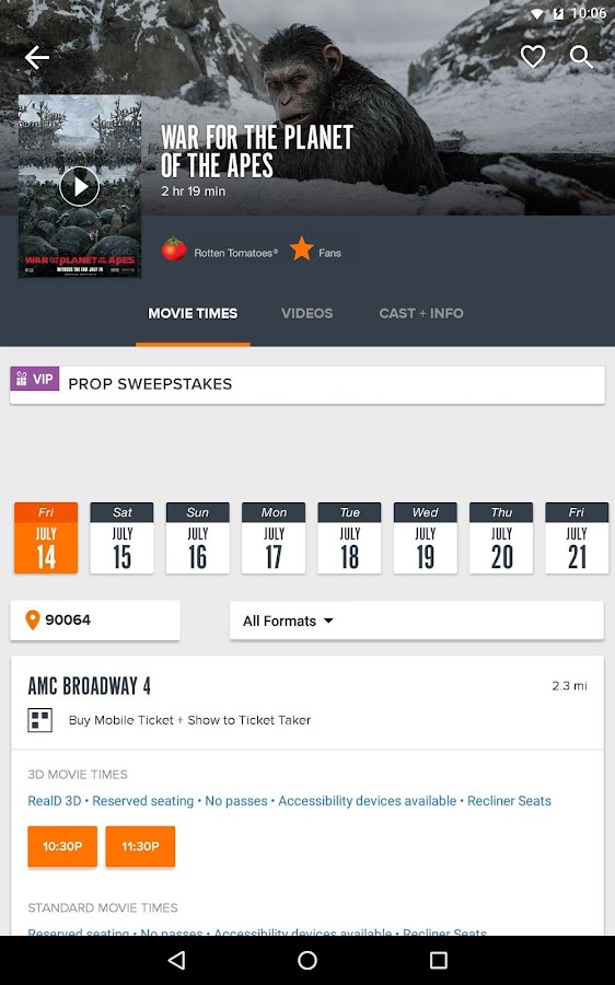 Fandango Movies Times + Tickets Android Apps on Google Play