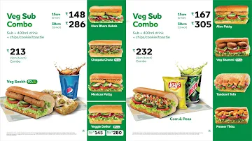 Subway menu 