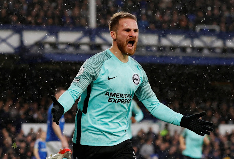 Brighton and Hove Albion's Alexis Mac Allister celebrates scoring against Everton at Goodison Park, Liverpool on January 2, 2022