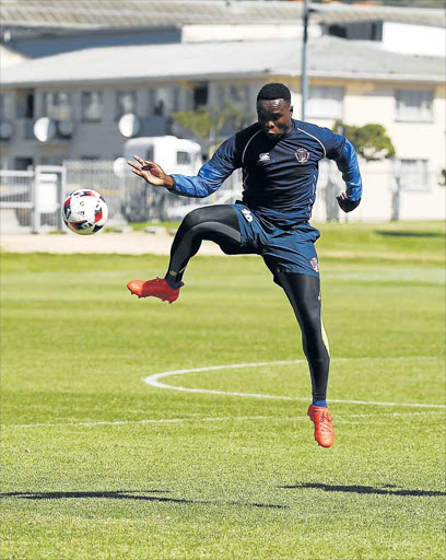 READY FOR TAKE-OFF: Chippa United striker Rhulani Manzini is hoping to see the Chilli Boys collecting maximum points when they take on Bidvest Wits at Sisa Dukashe Stadium tonight Picture: GALLO IMAGES