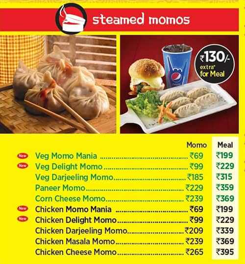 Wow! Momo menu 