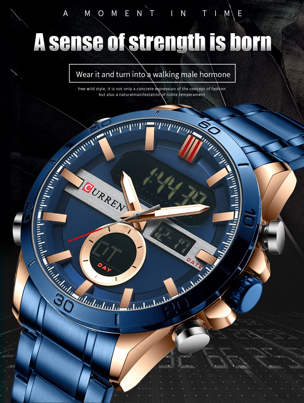 Title 6, Montre Sport Homme Double Mouvement Quartz Elec...