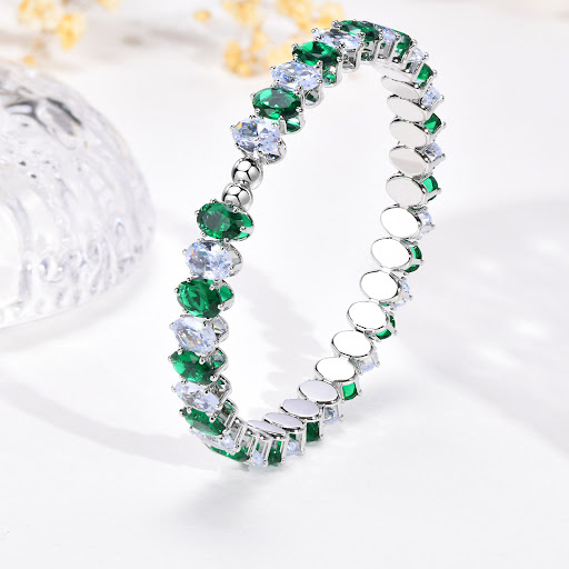 Title 13, Fashion Womens Colorful Oval Zircon Bracelet, ...