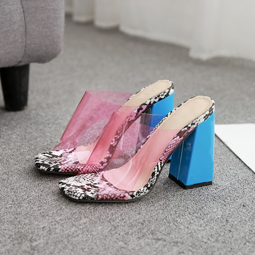 Title 5, Thick high-heeled slippers for luxurious comfor...