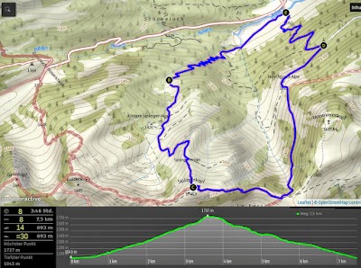  Karte Map Tourendaten Aubachtal - Siplinger Kopf Nagelfluhkette Allgäu